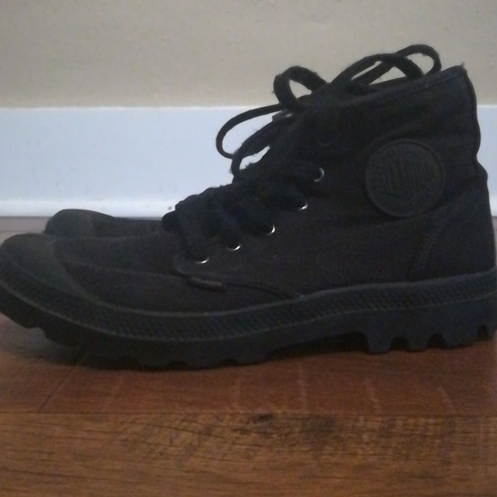 Palladium Black Canvas Boots Men 10